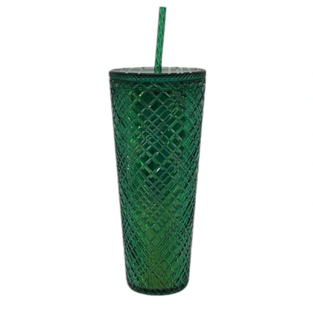 New Starbucks Jeweled Emerald Green 2022 Holiday Cold Studded Venti Tumbler 24oz